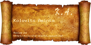 Kolovits Aminta névjegykártya